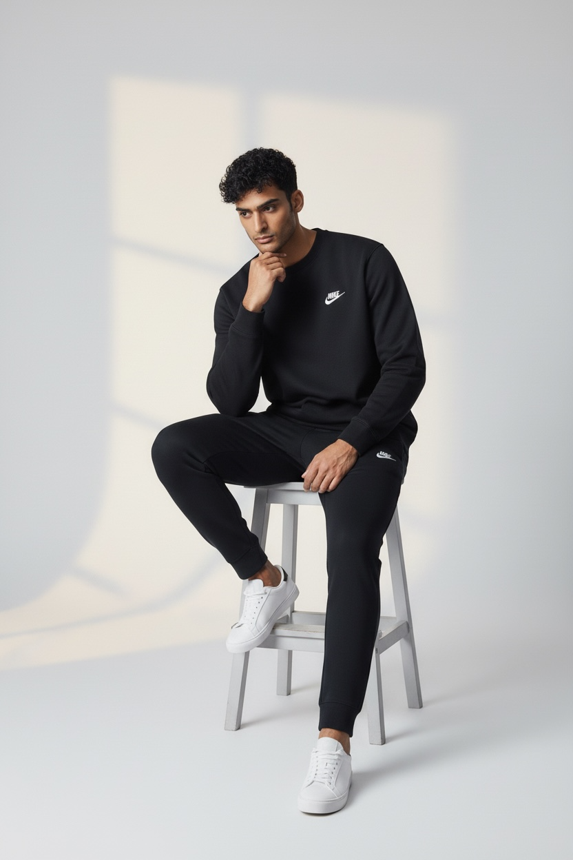 Black Crewneck Tracksuit
