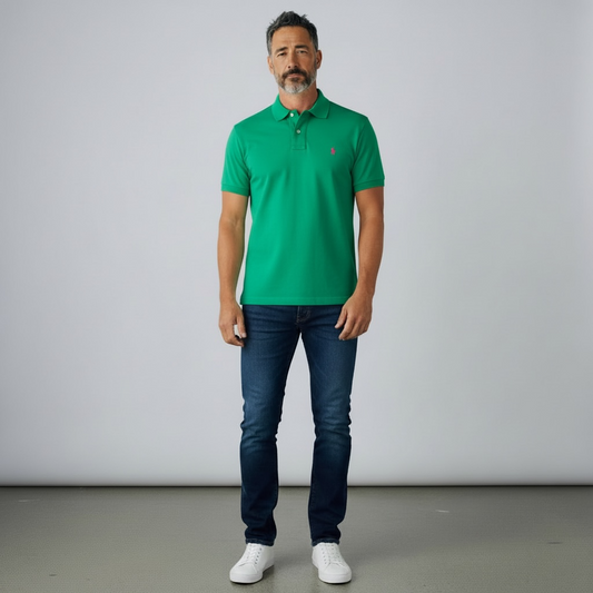 Custom Slim Fit Mesh Polo Shirt