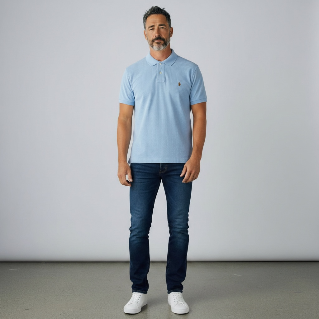 Classic Fit Knit Corduroy Polo Shirt
