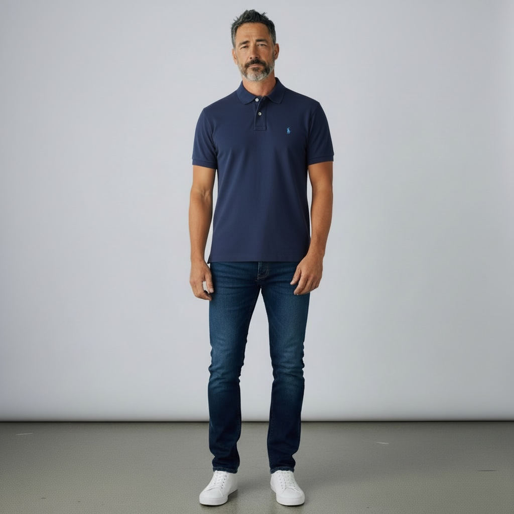 Custom Slim Fit Mesh Polo Shirt