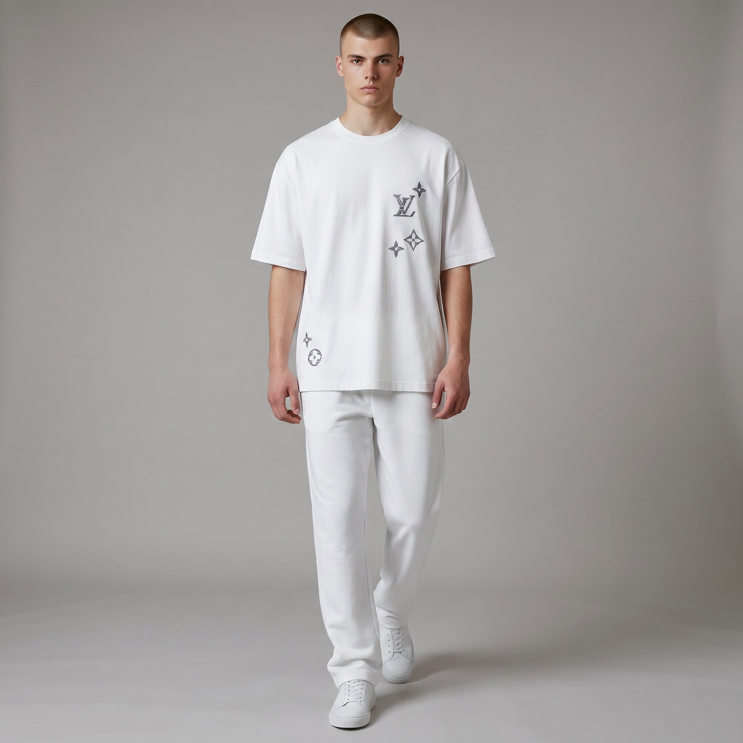 LV T-shirt White & Blue